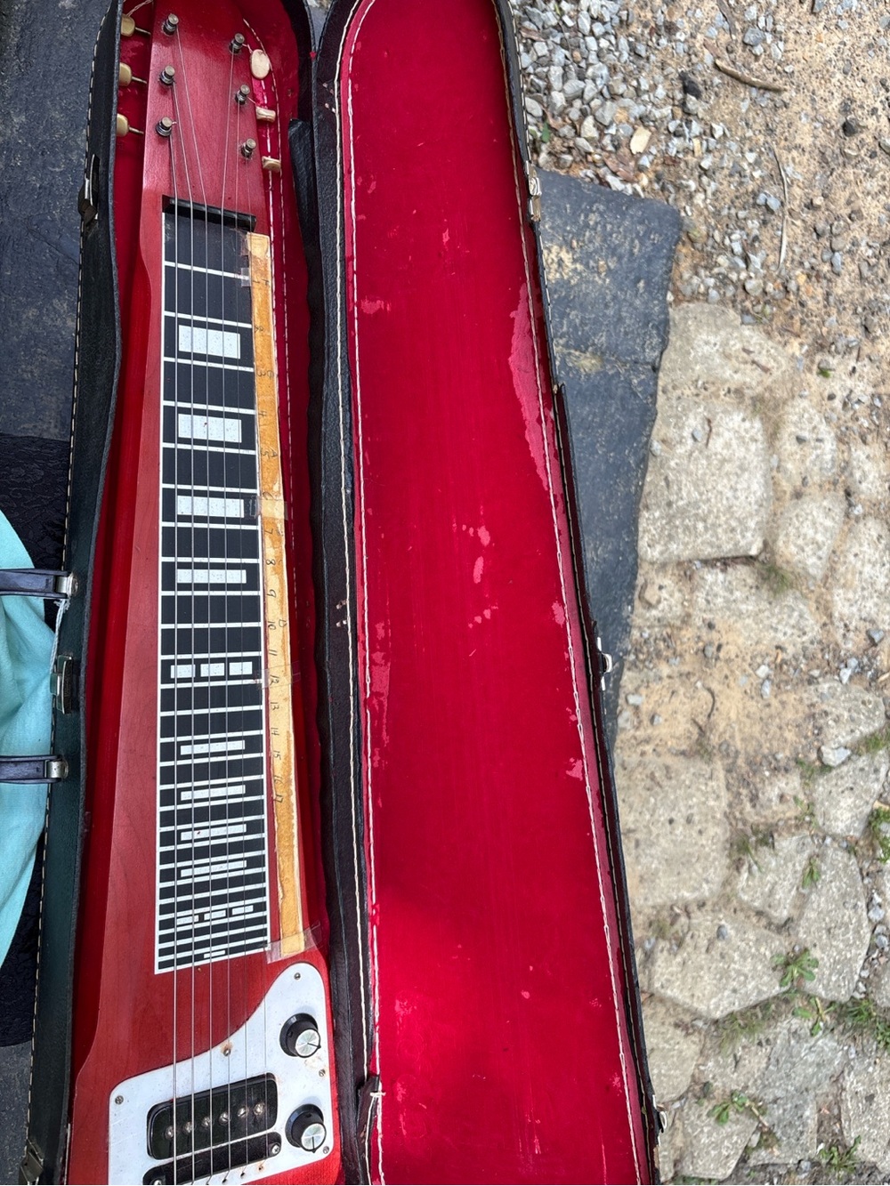 Vintage Red Lap Steel Guitar - Unbranded